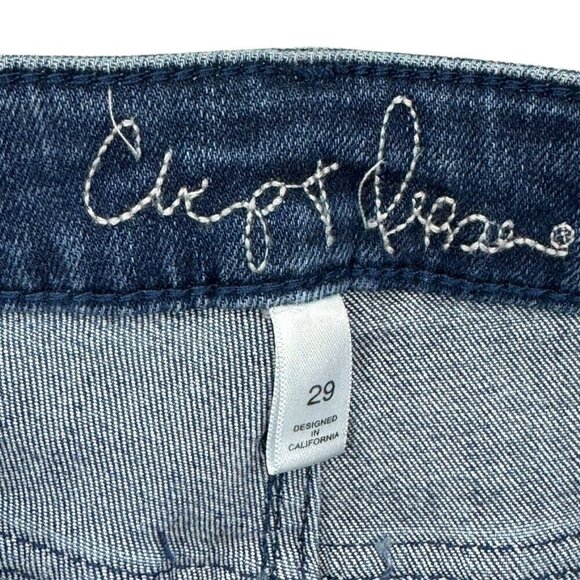 Chip & Pepper Bleach Washed Distressed Raw Hem Cut Off Denim Shorts Women's 29 - Picture 6 of 8